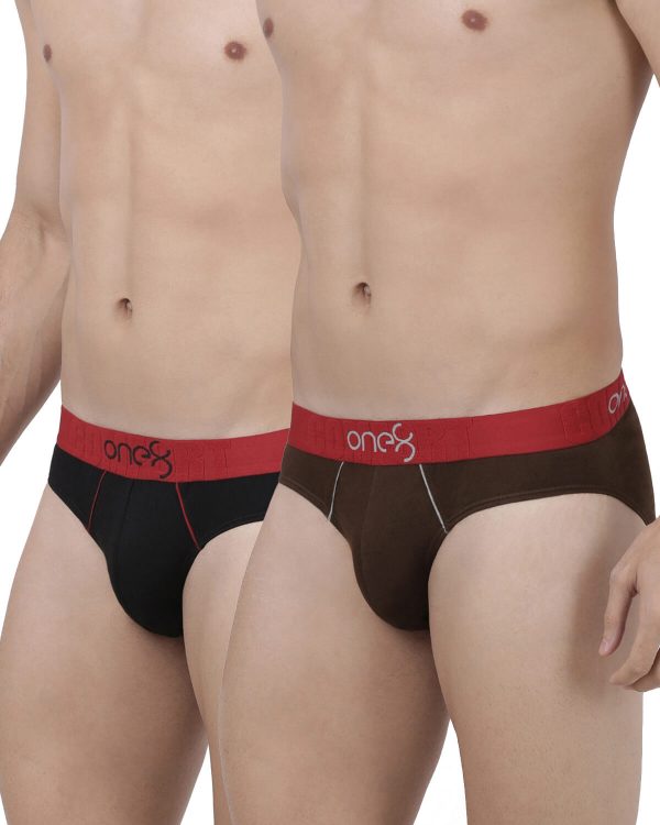LOW RISE BRIEF 2PC COMBO - BROWN-BLACK