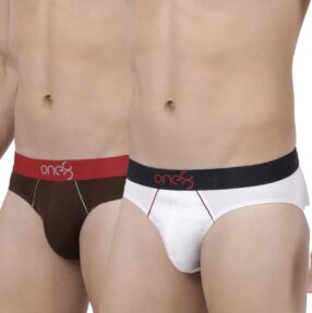 Low Rise Brief (Pack Of 2) - Brown & White