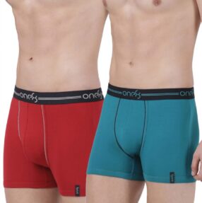 Fashion Boxer (Pack Of 2) - Brick Red & Sea Green