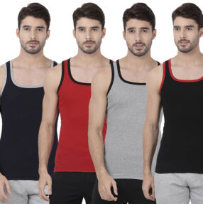 Fashion Vest (Pack Of 4) - Black, Brick Red, Grey Melange, Navy Blue