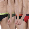 Men's Underwear Briefs - Core Brief - Men Premium Stretch Brief (Pack Of 4) - Black-Brick Red-Navy Blue-Olive
