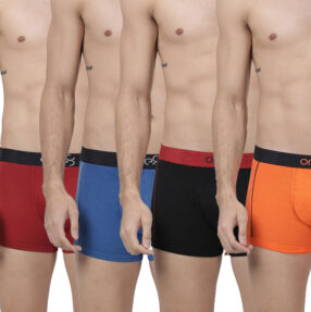 Modern Boxer - Men Trunk (Pack Of 4) - Black, Orange, Royal Blue, Maroon