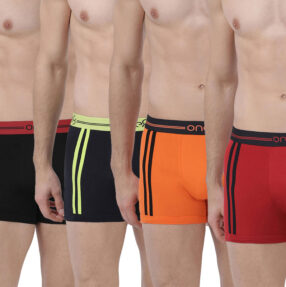 Pouch Boxer - Fashion Trunk (Pack Of 4) - Black, Brick Red, Navy Blue, Orange