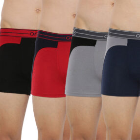 Premium Stretch Modal Fashion Trunk (PACK OF 4) - Black, Red, Grey Melange, Navy Blue