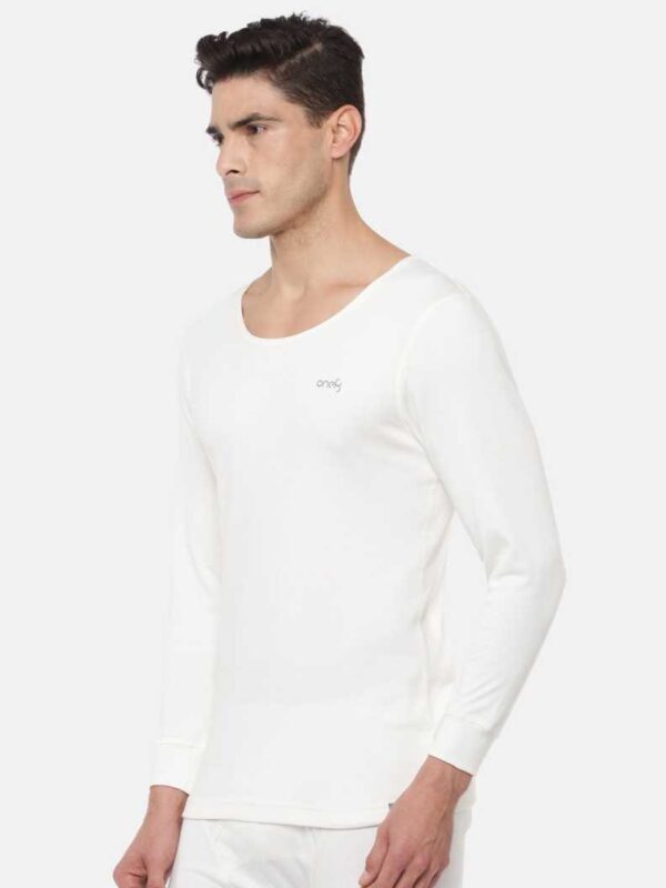 Men's Thermal Pyjama - Long Sleeve Vest Set - White - Side - One8 Innerwear