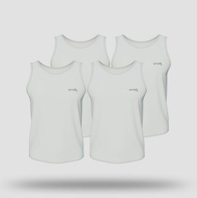 Casual Vest - Men's Vest White (Pack Of 4)