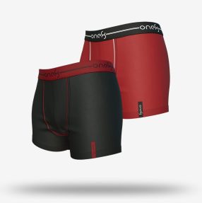 Fashion Boxer (Pack Of 2) - Brick Red & Black