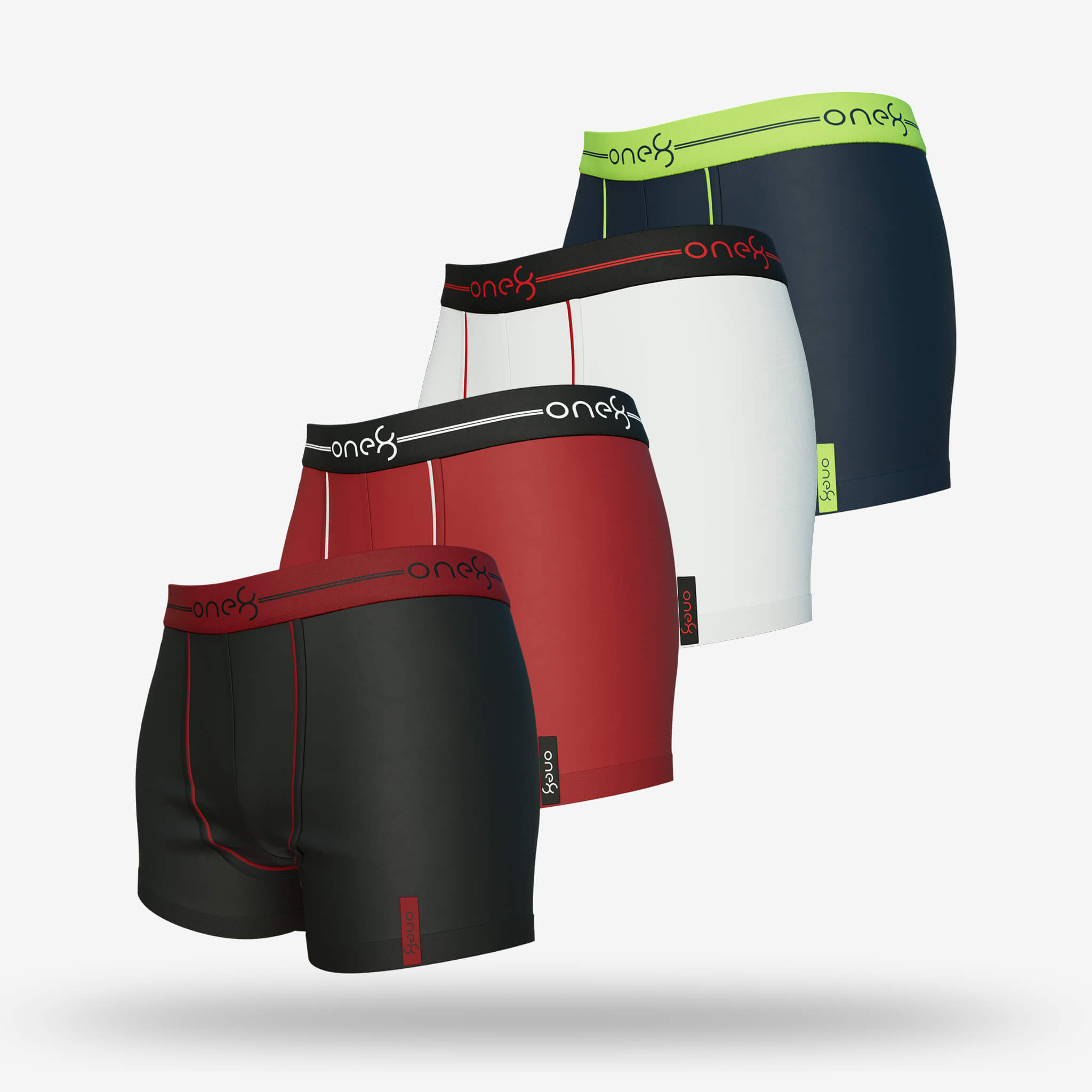 Fashion Boxer (Pack Of 4) – Black, Brick Red, White, Navy Blue