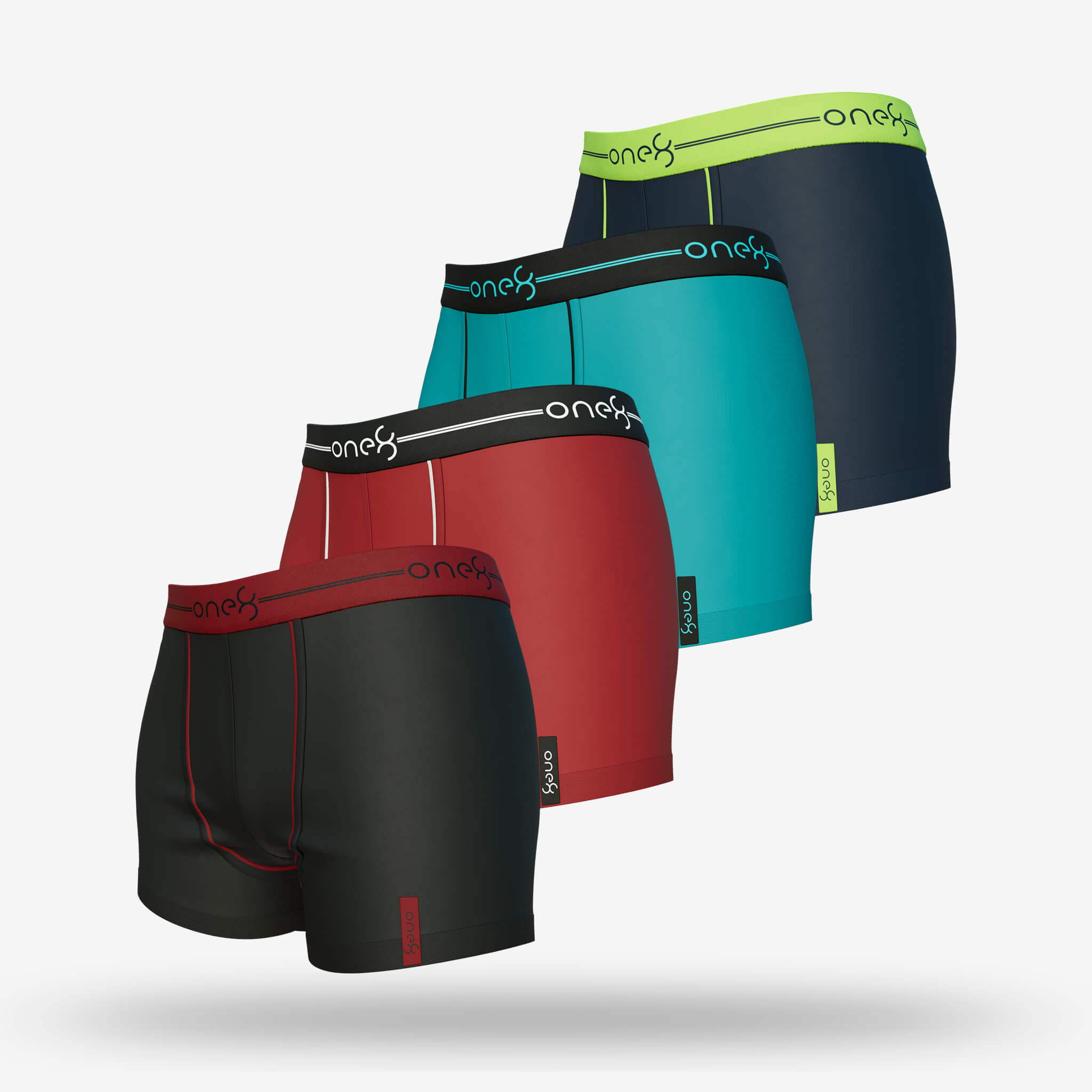 Fashion Boxer – Men Ultra Soft Stretch Boxer Brief (Pack Of 4) – Black, Brick Red, Sea Green, Navy Blue
