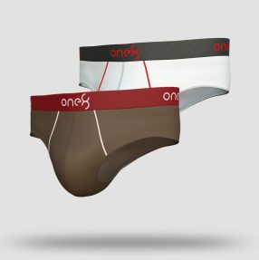 Low Rise Brief (Pack Of 2) - Brown & White