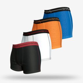 Modern Boxer - Men Trunk (Pack Of 4) - Black, White, Royal Blue, Orange
