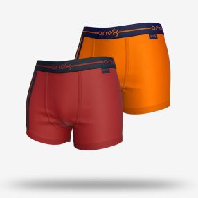 Pouch Boxer (Pack Of 2) - Brick Red & Orange